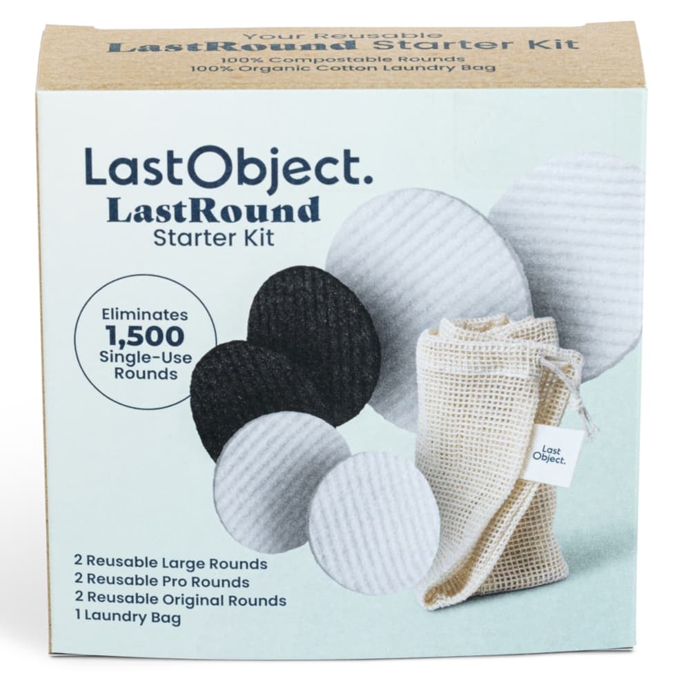 LastRound® 7 Sustainable Reusable Cotton Rounds for Facial Cleansing –  Zero-Waste Eco-Friendly Makeup Remover Pads for All Skin Types with Travel