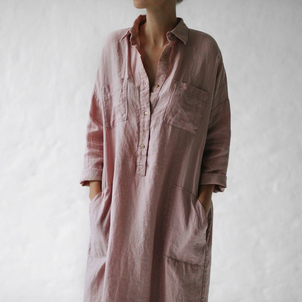 Dusty pink shirt dress best sale