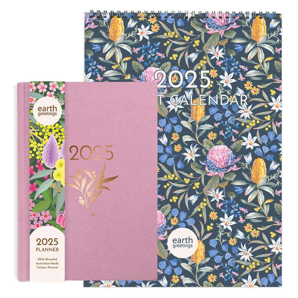 Earth Greetings 2025 Planner + Calendar Bundle