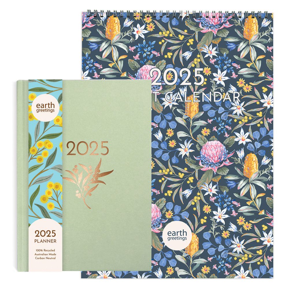 Earth Greetings 2025 Planner + Calendar Bundle