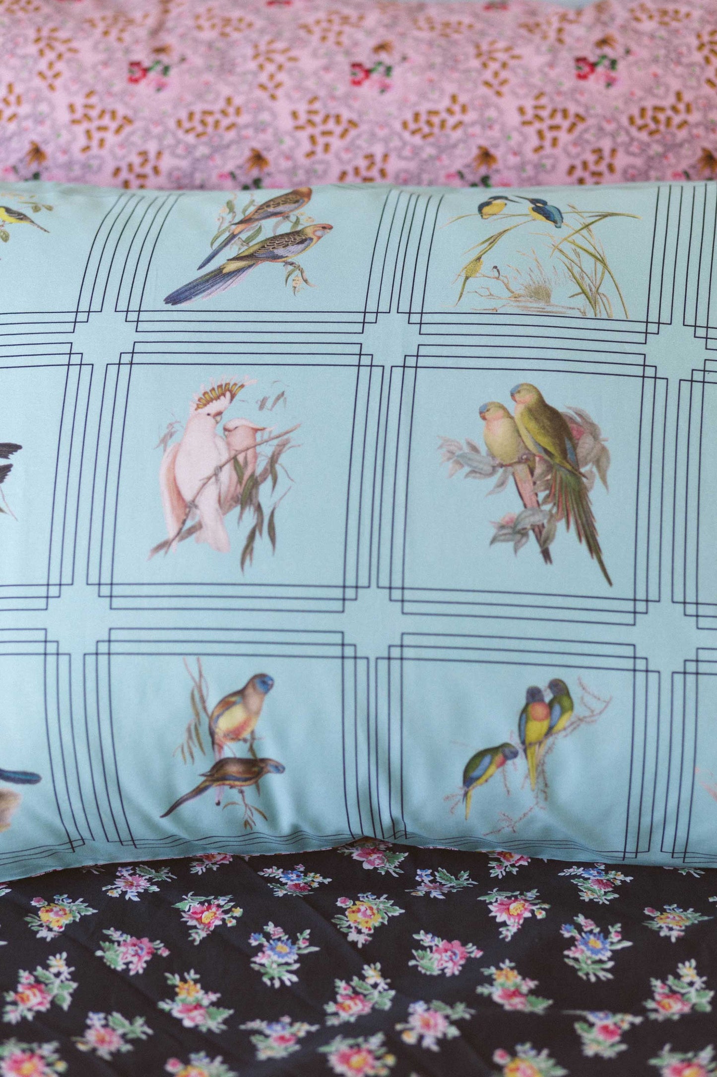 Lazybones Organic Cotton Pillowcase Set - Australian Birds