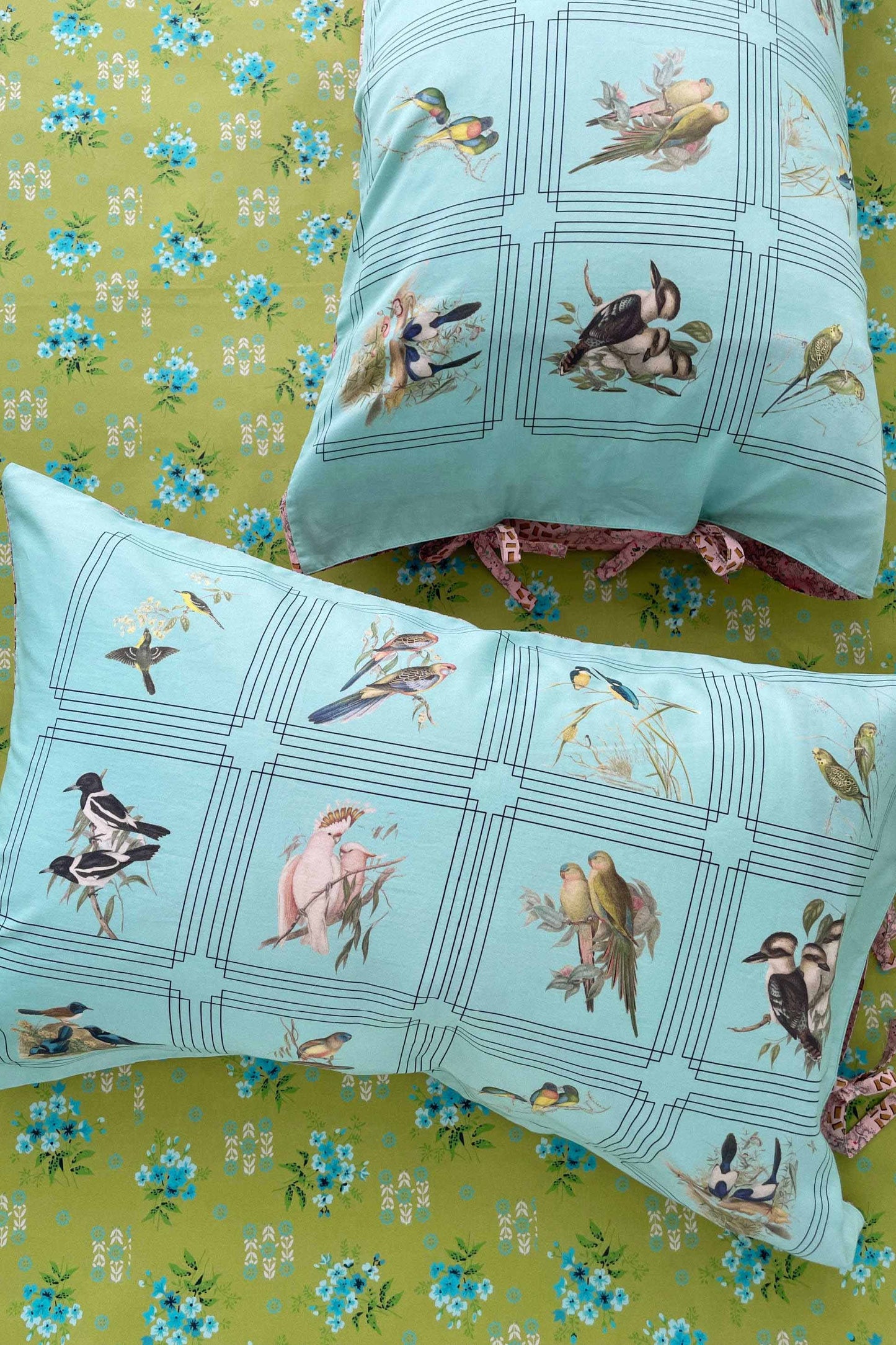 Lazybones Organic Cotton Pillowcase Set - Australian Birds