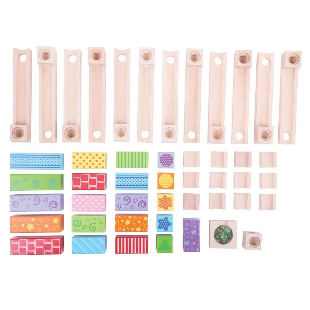 Bigjigs 47 Piece Wooden Marble Run