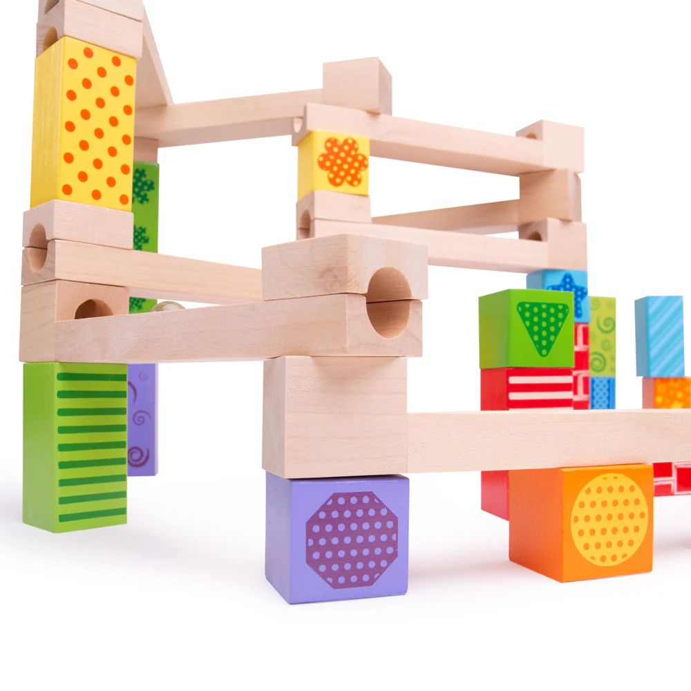 Bigjigs 47 Piece Wooden Marble Run