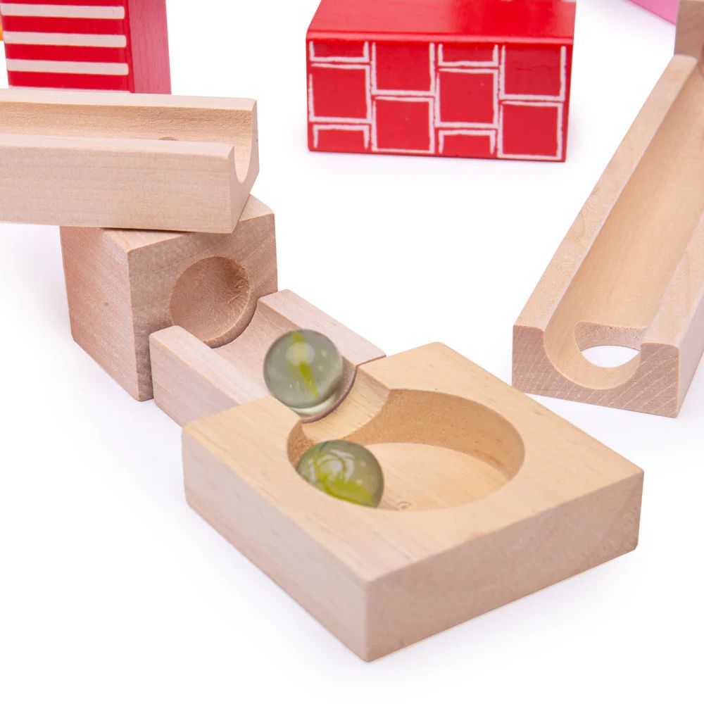 Bigjigs 47 Piece Wooden Marble Run