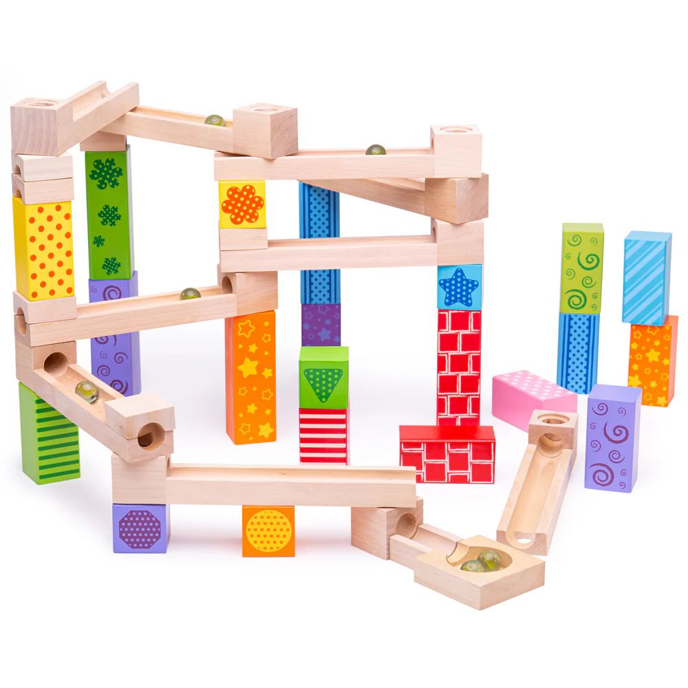 Bigjigs 47 Piece Wooden Marble Run