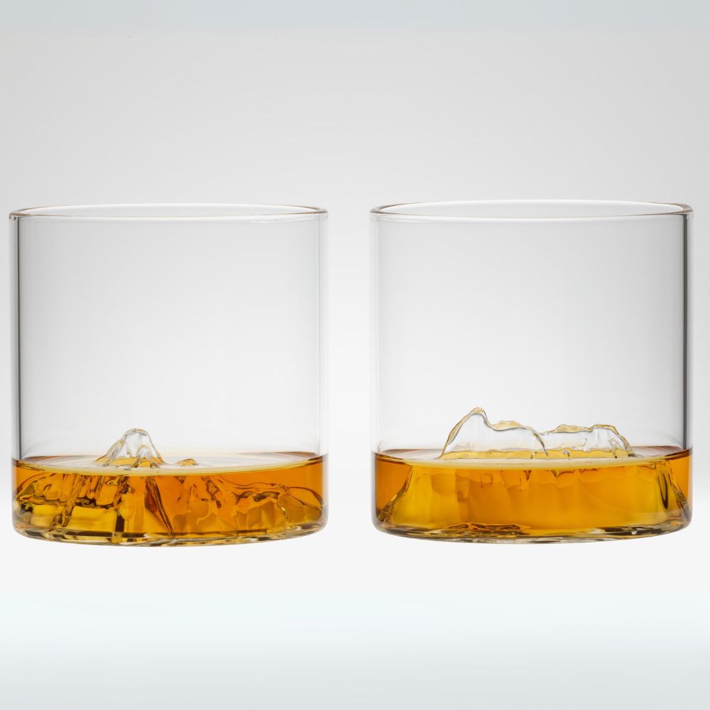 Uprising Glassware Old Fashioned Glass + Coaster Twin Set - Cradle Mountain (Wulinantikala)