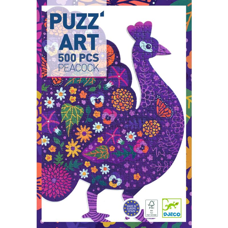 Djeco Art Puzzle 500 Piece - Peacock