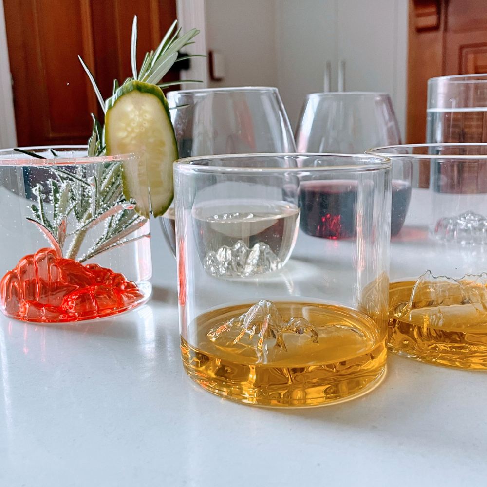 Uprising Glassware Old Fashioned Glass + Coaster Twin Set - Cradle Mountain (Wulinantikala)