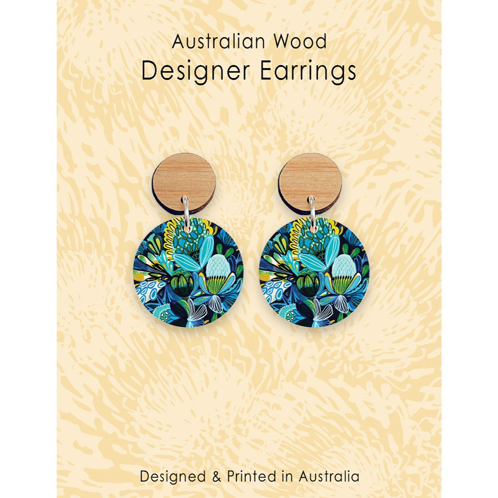 Aero Images Wooden Earrings - Azure Natives