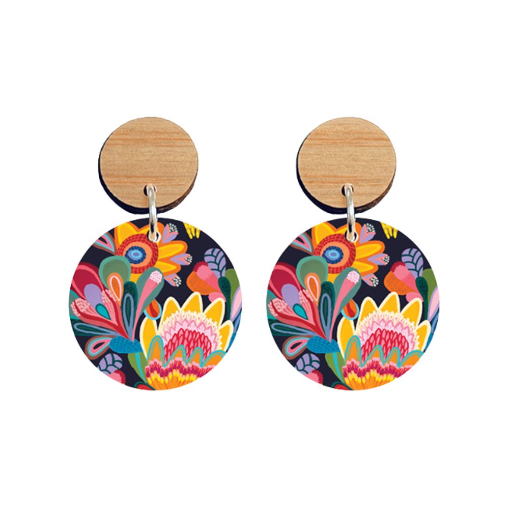 Aero Images Wooden Earrings - Fantasy Flora