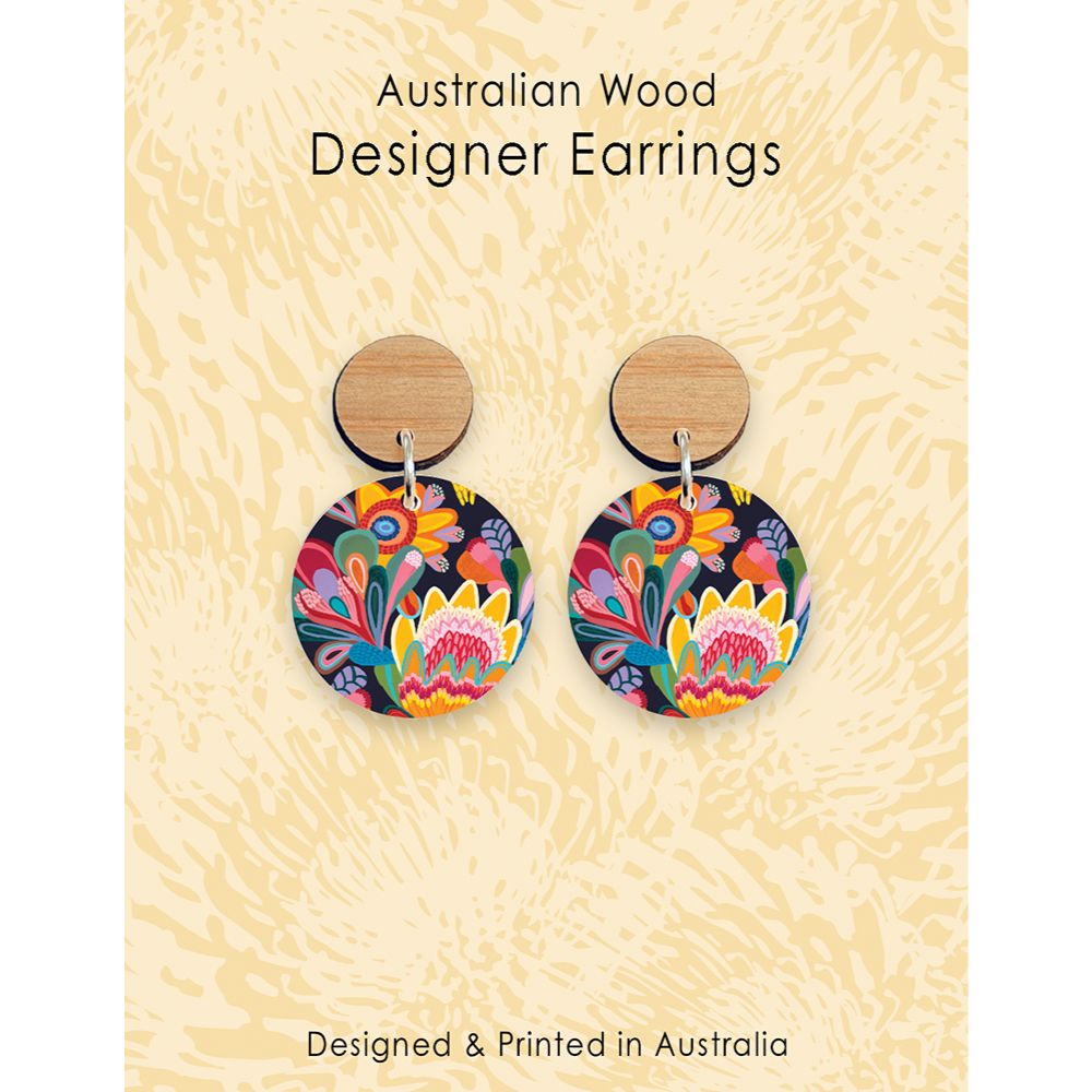 Aero Images Wooden Earrings - Fantasy Flora