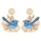 Aero Images Wooden Earrings - Blue Wren