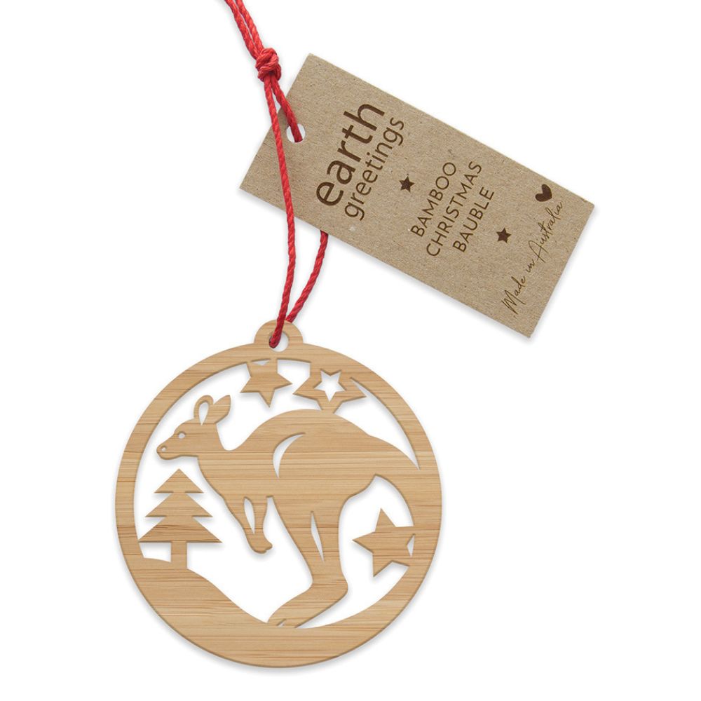 Earth Greetings Bamboo Bauble - Aussie Kangaroo