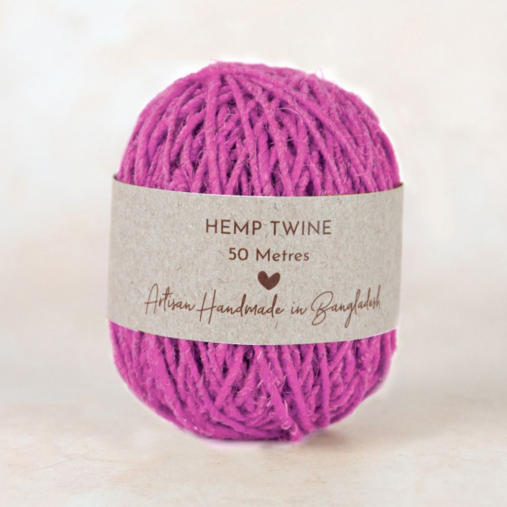 Fair Trade Handspun Hemp Twine 50m - Crimson Mallee