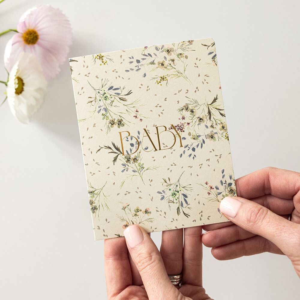 Bespoke Letterpress Baby Itsy Bitsy Floral Greeting Card