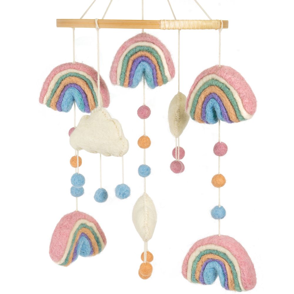 Felt Hanging Mobile - Rainbows