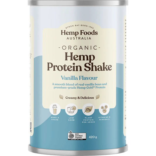 Hemp Foods Australia Organic Hemp Protein Shake - Vanilla 420g