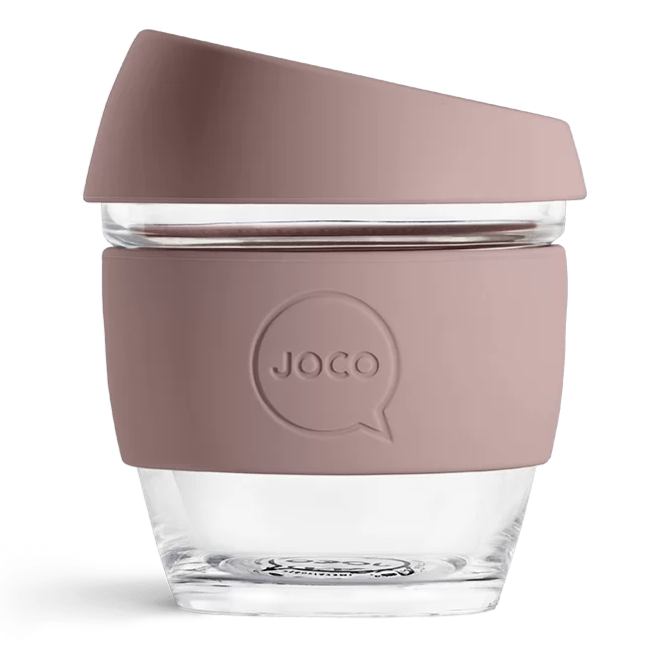 JOCO Small Glass Coffee Cup 235ml 8oz - Dune Taupe