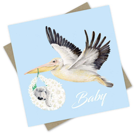 Popcorn Blue Greeting Card - Baby