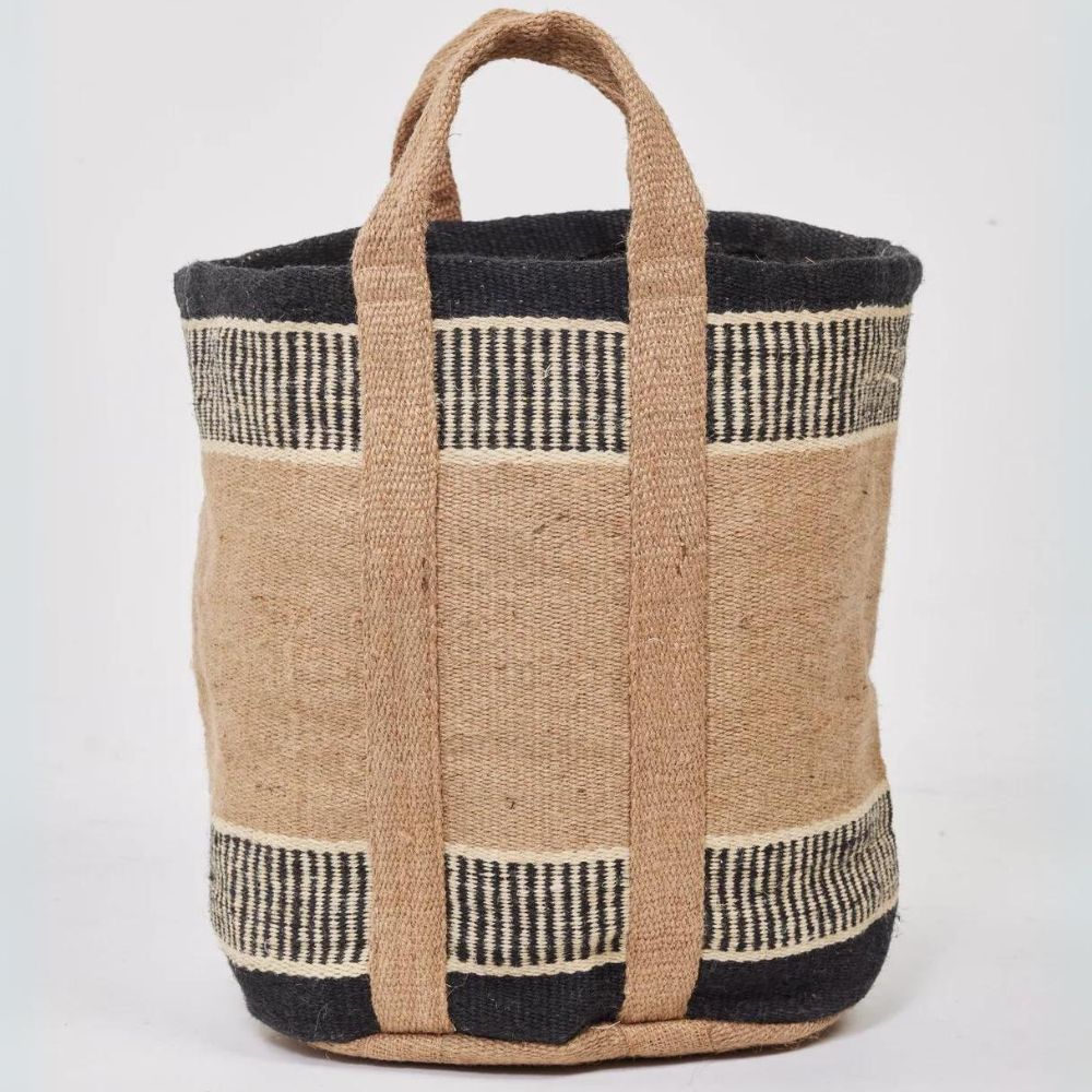 Holiday Jute Mountain Basket - Brown Stripe