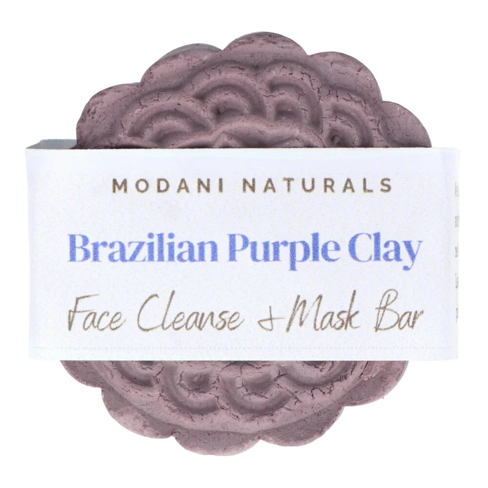 Modani Naturals Cleanse & Mask Bar - Brazilian Purple Clay (approx 90g)