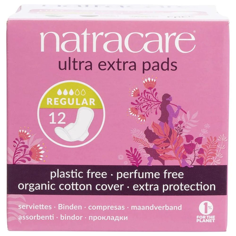 Natracare Organic Cotton Ultra Extra Pads 12pk - Normal