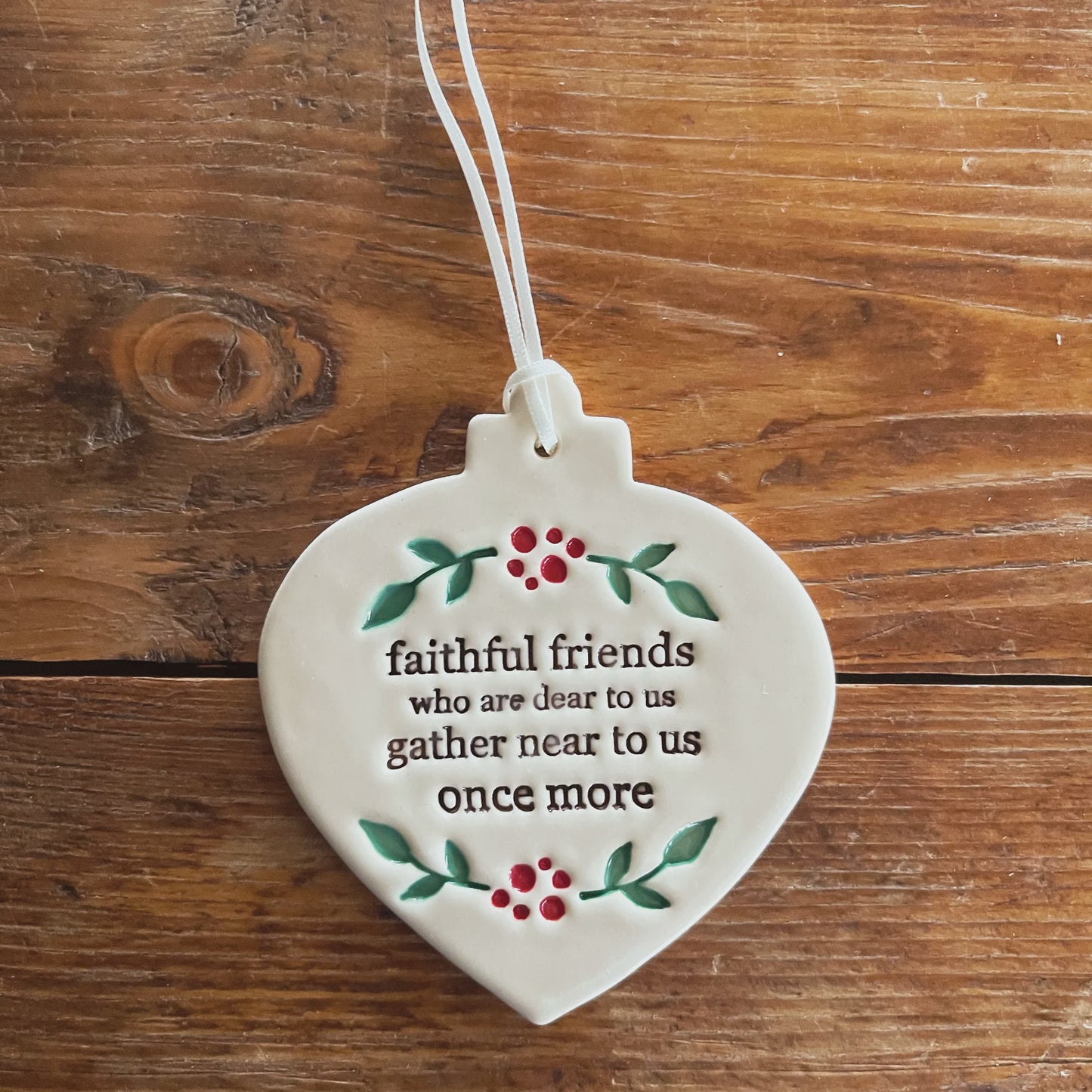 Paper Boat Press Ceramic Christmas Decoration - Bauble Faithful Friends