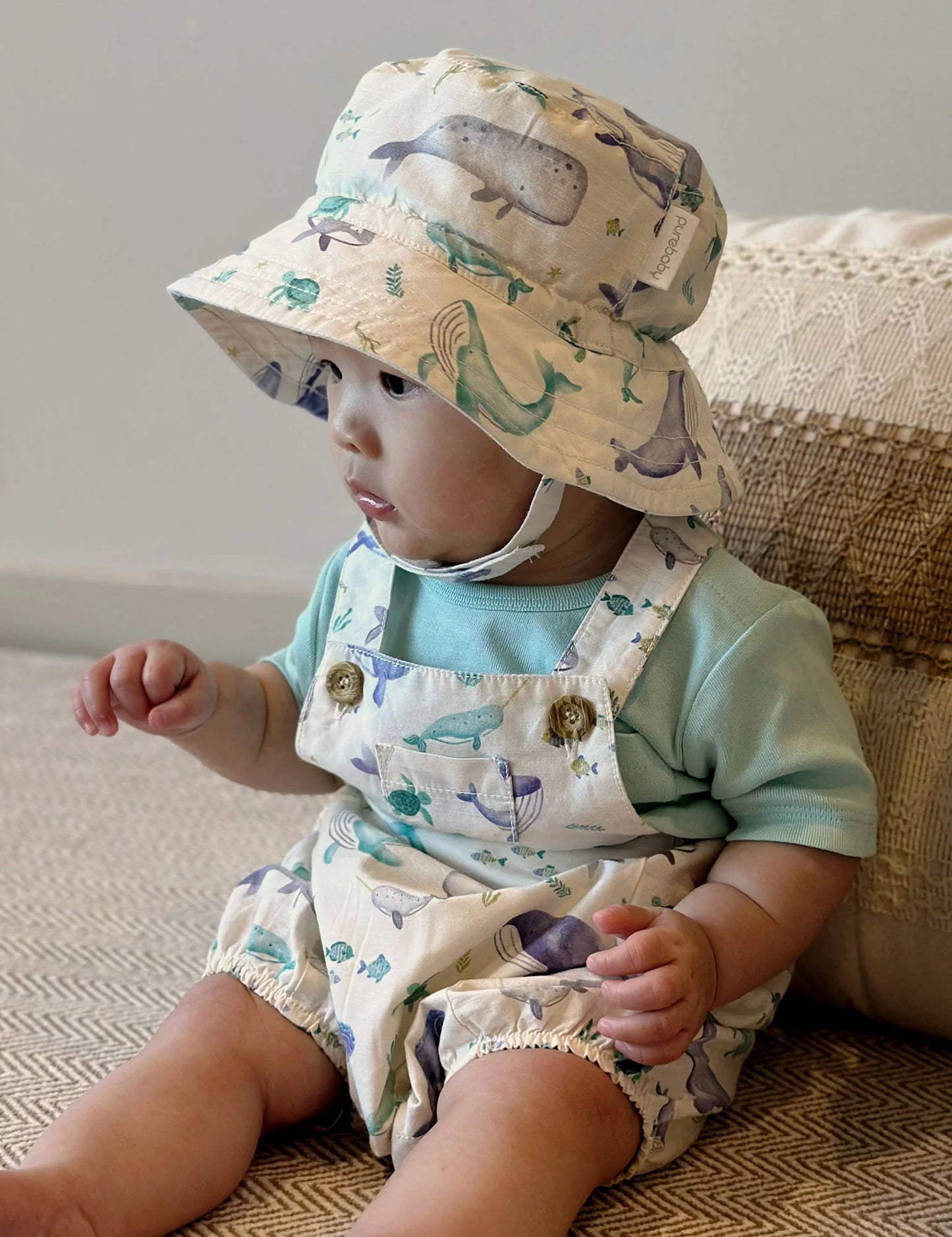 Purebaby Bucket Hat - Whale