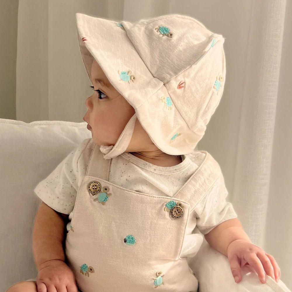 Purebaby Broderie Hat Turtle Broderie