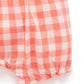 Purebaby Gingham Romper Coral Gingham