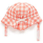 Purebaby Gingham Sun Hat - Coral