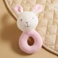 Purebaby Knitted Rabbit Rattle - Pink