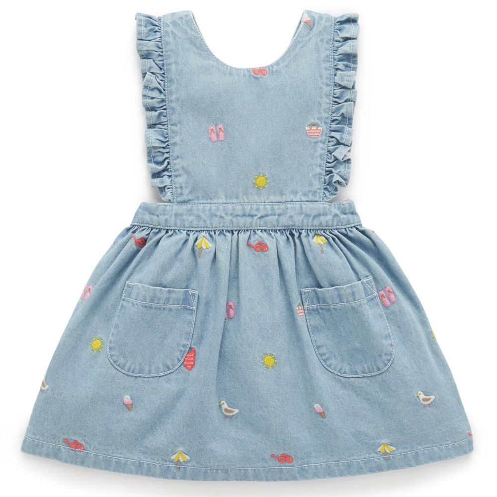 Purebaby Embroidered Pinnie - Seaside