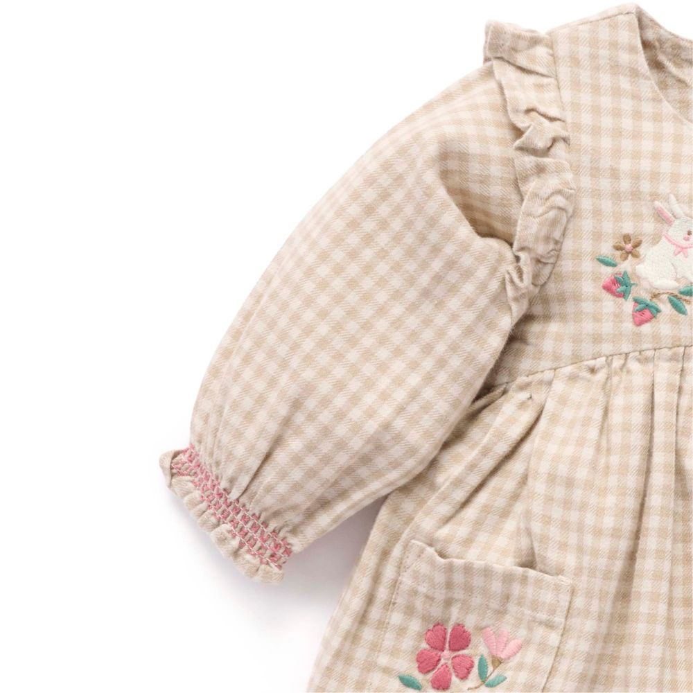 Purebaby Gingham Bunny Dress