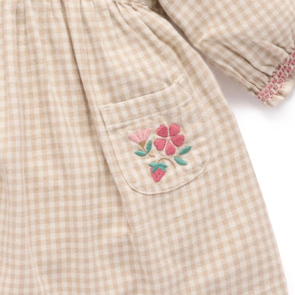 Purebaby Gingham Bunny Dress