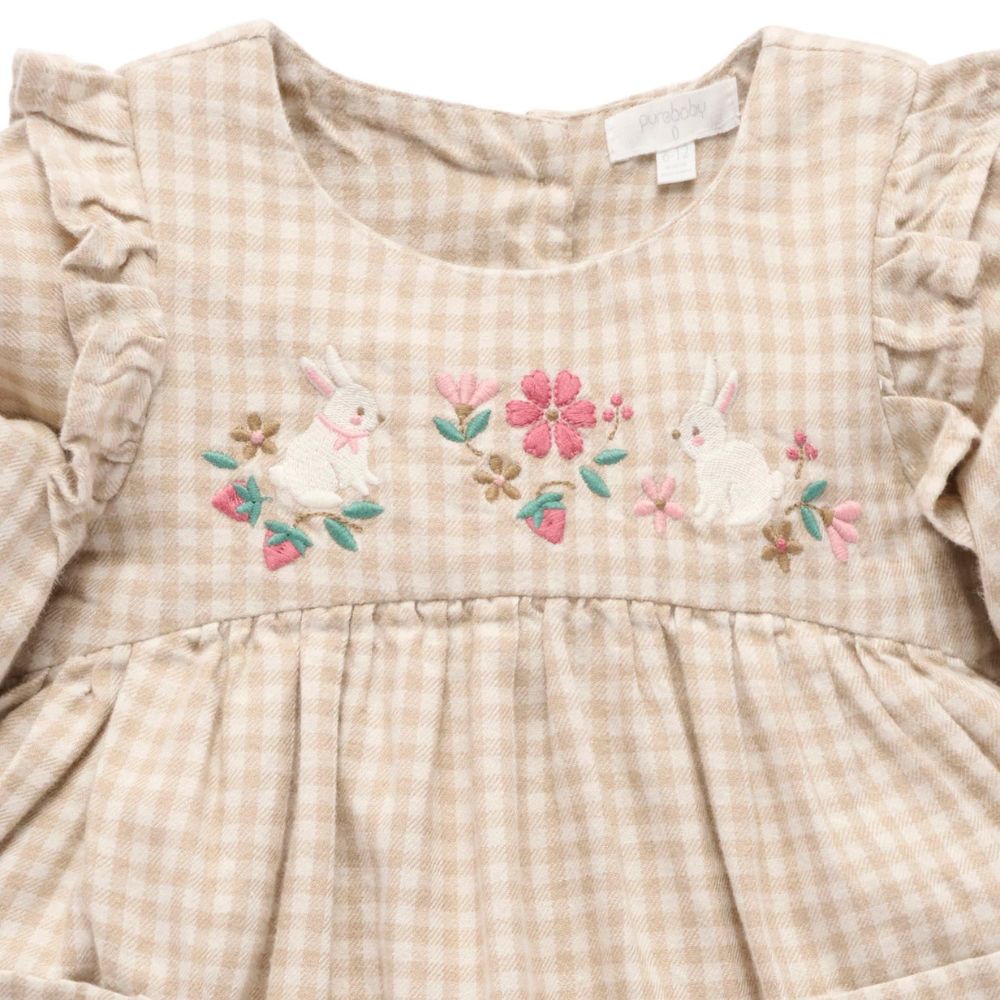 Purebaby Gingham Bunny Dress