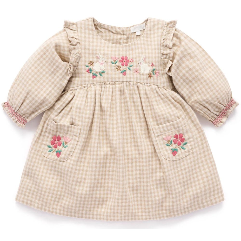 Purebaby Gingham Bunny Dress