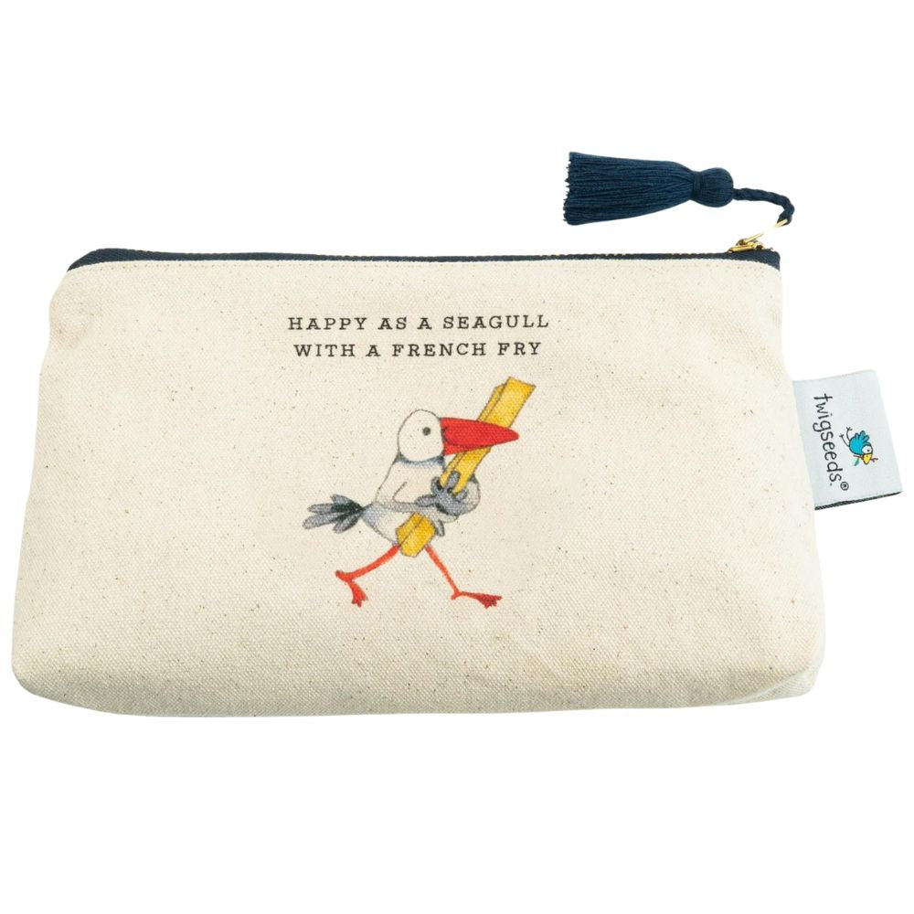 Twigseeds Accessory Pouch - Happy as a Seagull with a French Fry