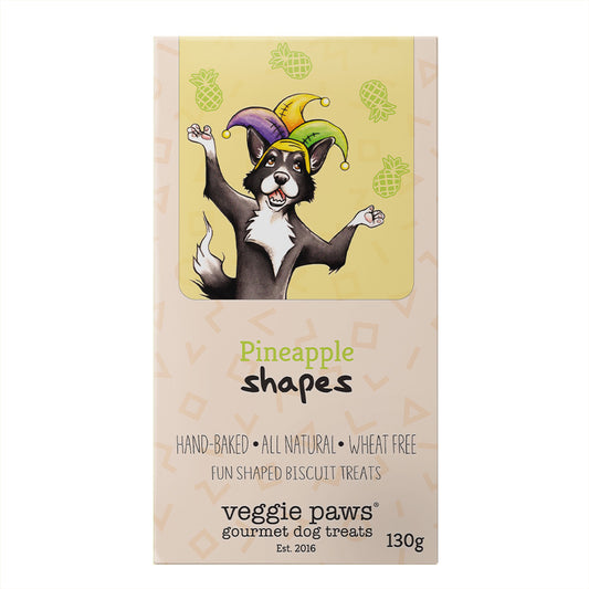 Veggie Paws Gourmet Dog Treats Shapes 130g - Pineapple