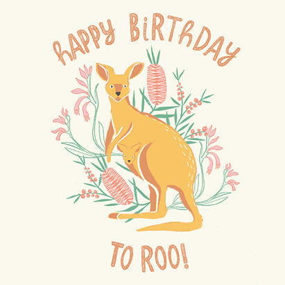 Aero Images Greeting Card - Kangaroo Birthday