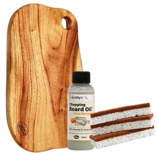 Wooden Cutting Board & Care Bundle