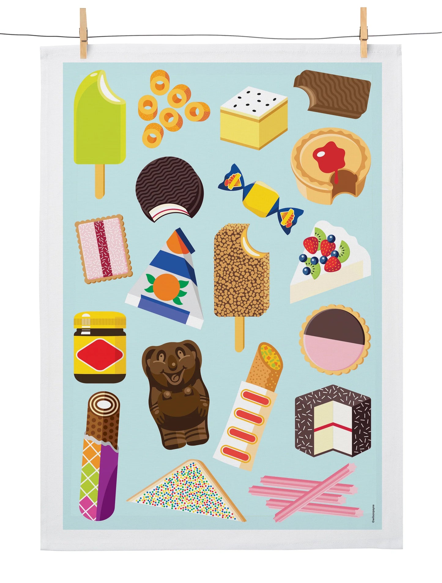 Wilson Payne Tea Towel Aussie Snacks