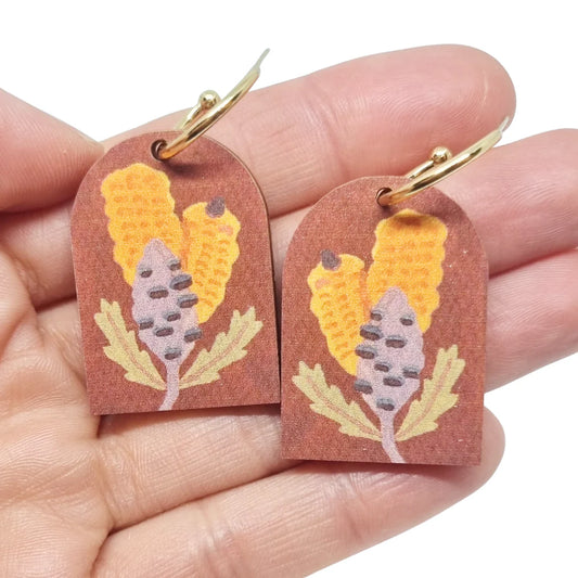 Pixie Nut and Co Swamp Oak Banksia Earrings