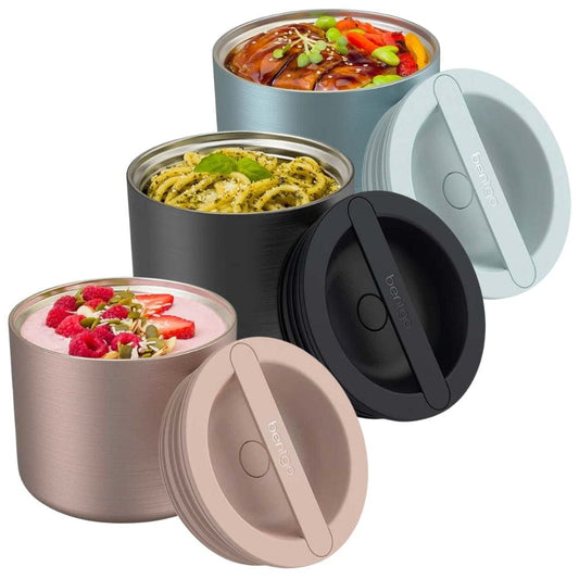 Mlfire Insulated Food Jar Lunch Container Box Vacuum Food Thermos Soup Cup with Folding Spoon Stainless Steel Thermal Food Warmer Storage Jar, Adult