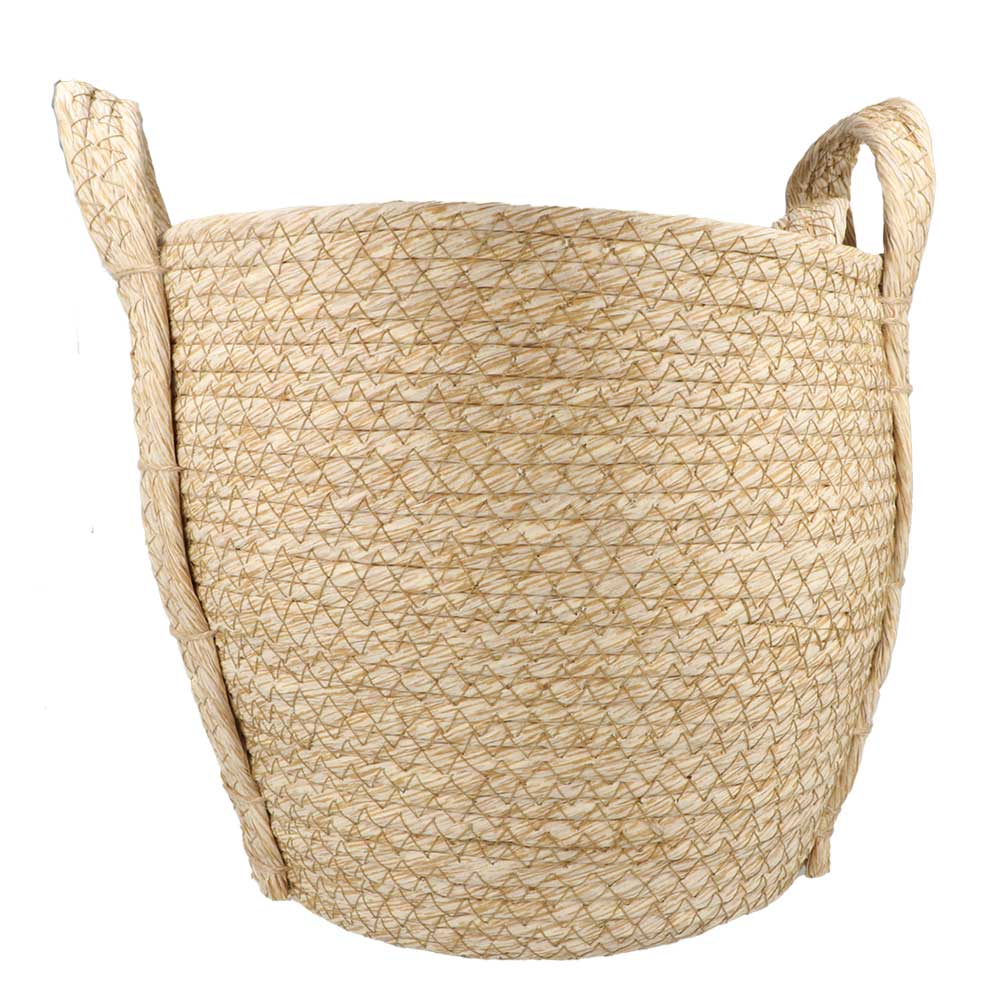 Corn Husk Round Basket Set of 2