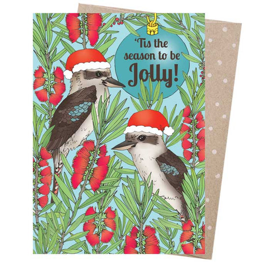 Earth Greetings Christmas Card - Jolly Kookaburras