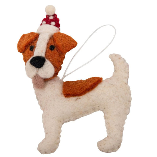 Fairtrade Felt Christmas Decoration - Jack Russel