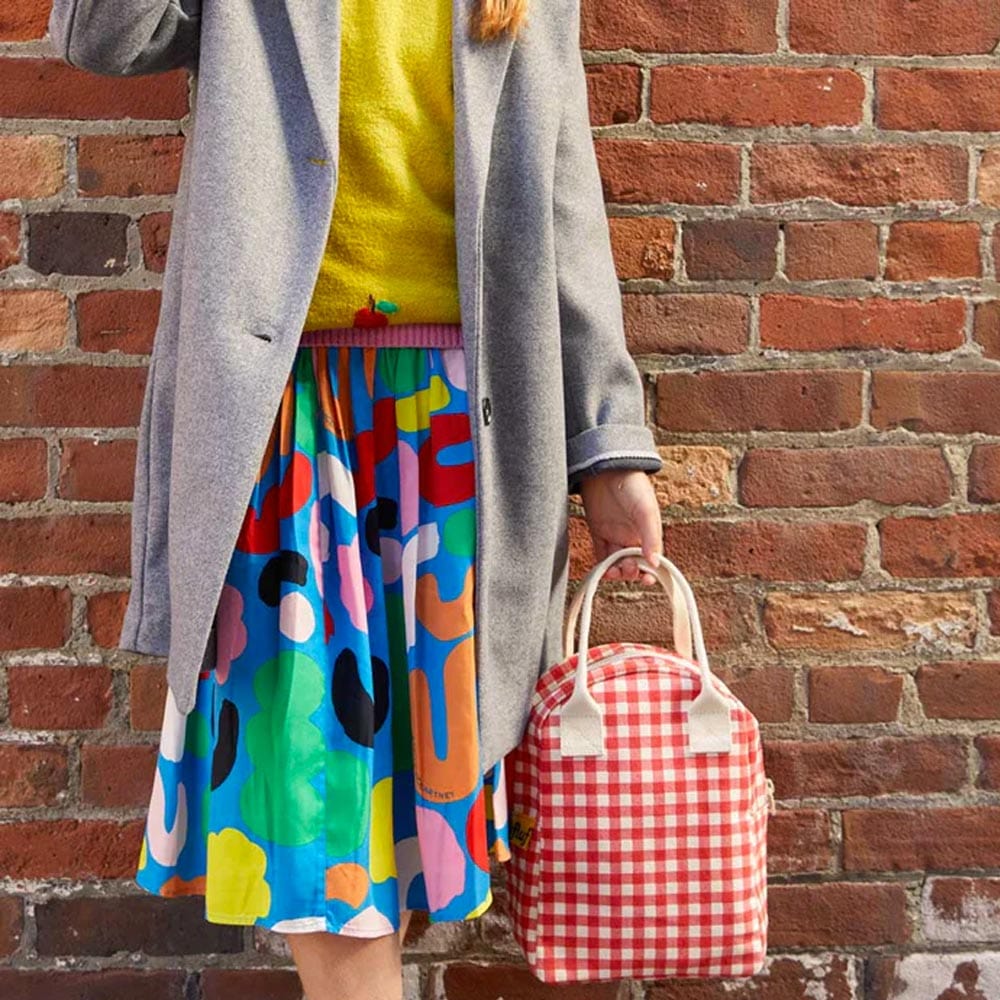 Fluf Zipper Lunch Bag - Red Gingham