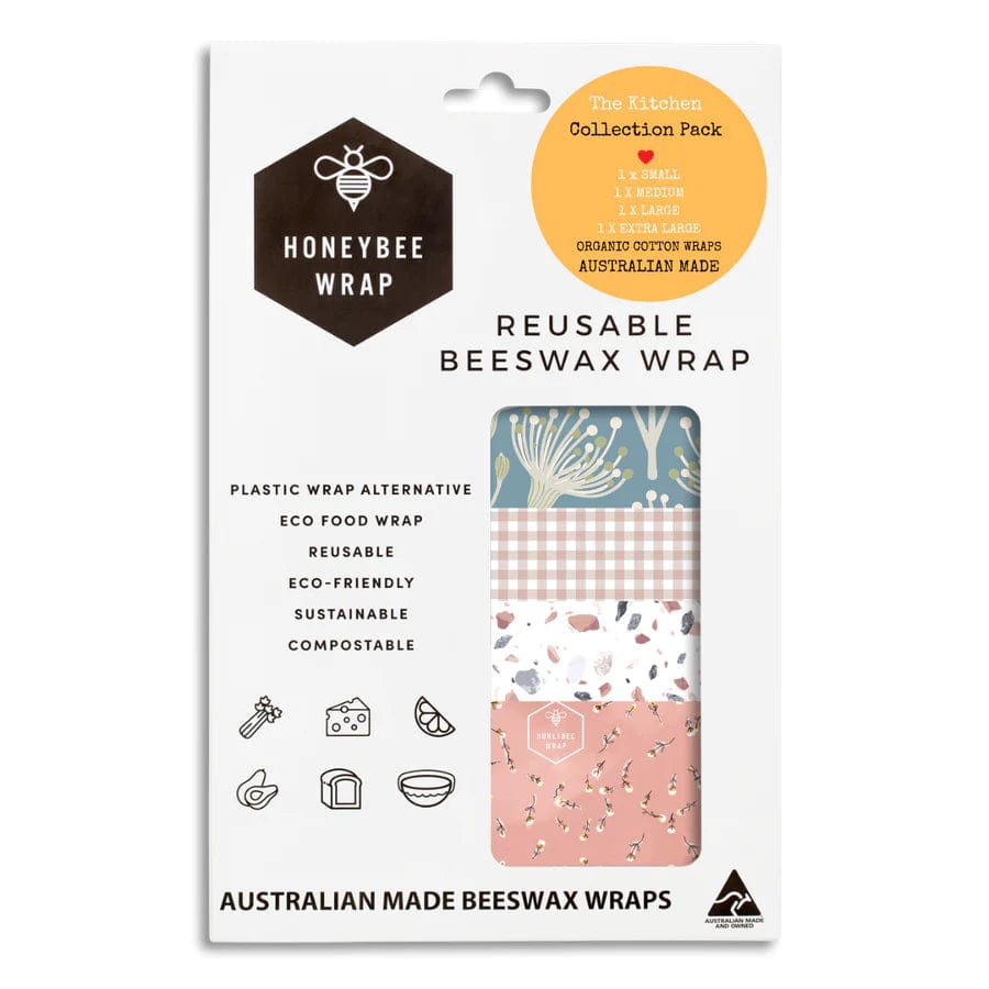 Honeybee beeswax food wraps - set of 4